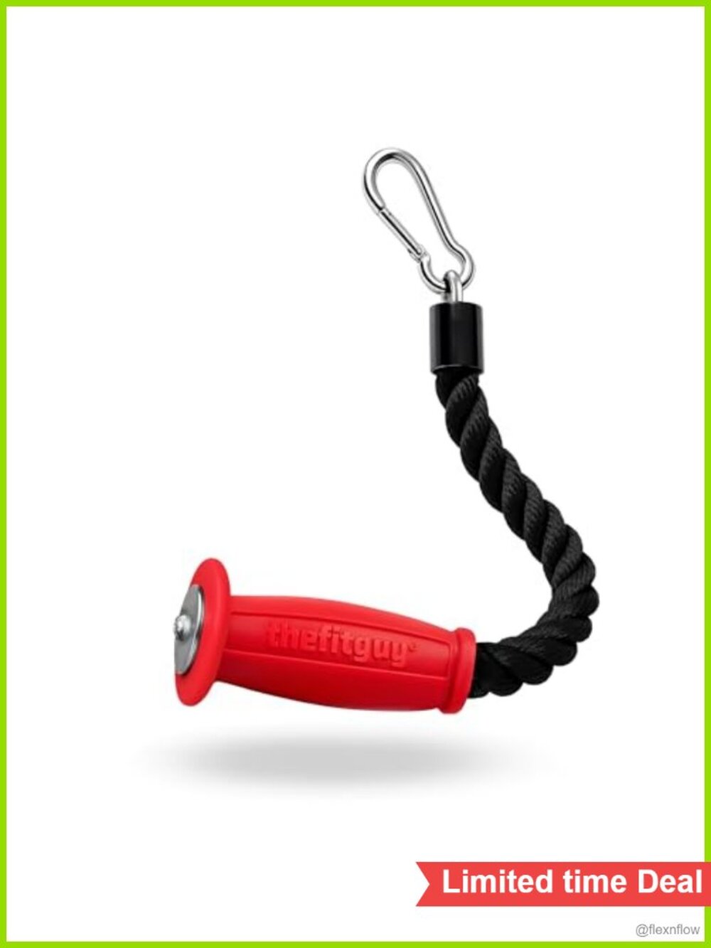 Ergonomic Single Arm Tricep Rope Cable Attachment 16.5” Multi-Grip